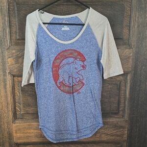 Majestic Blue and White Long Sleeve Tee